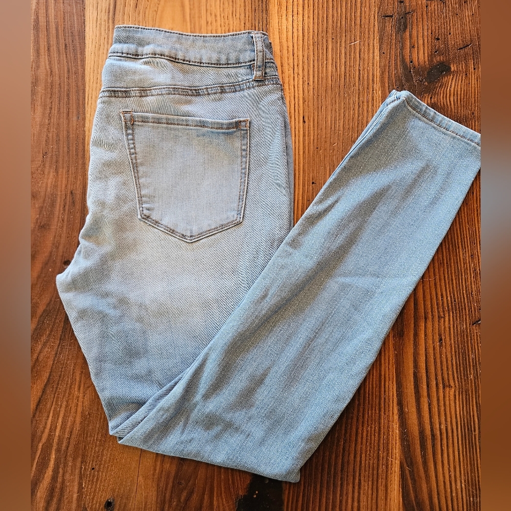Refuge High Rise Light Blue Wash Skinny Jeans Women's 10